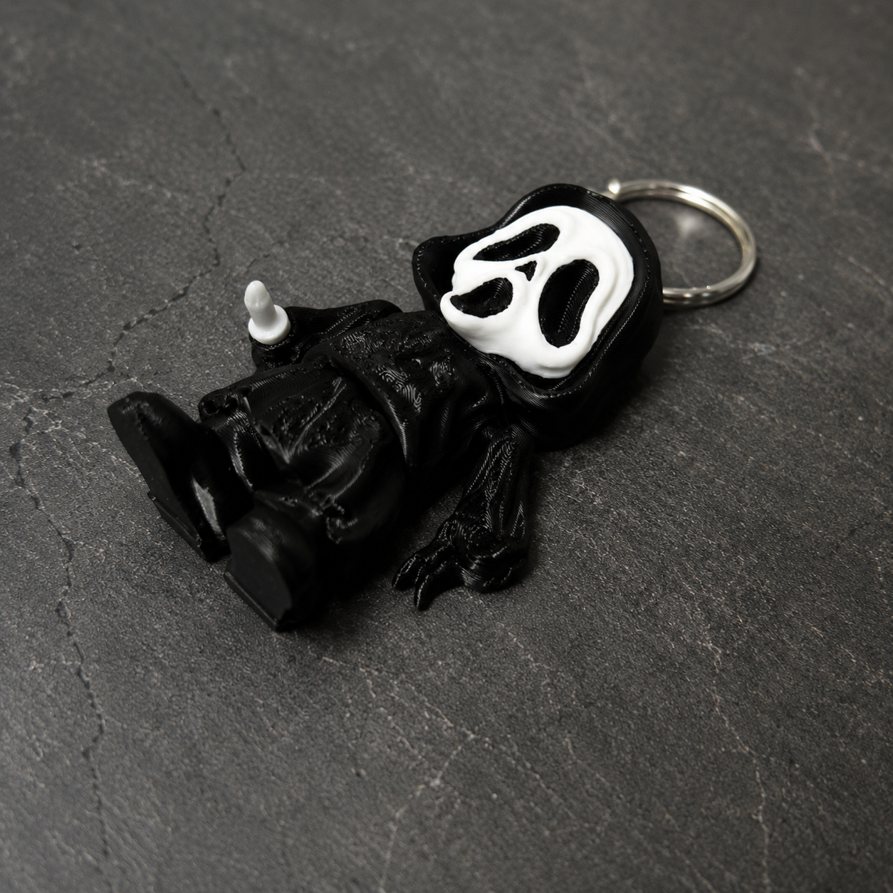 Ghost Face Keyring PLA Horror Movie Inspired Keychain 7cm Figure