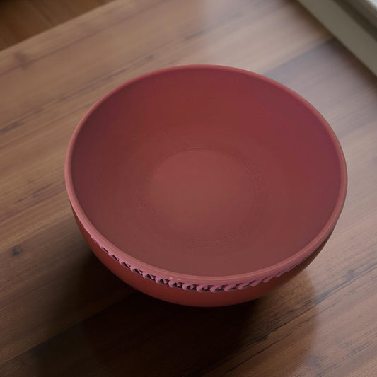3D Printed Terracotta Wave Decorative Bowl with Hidden Compartment