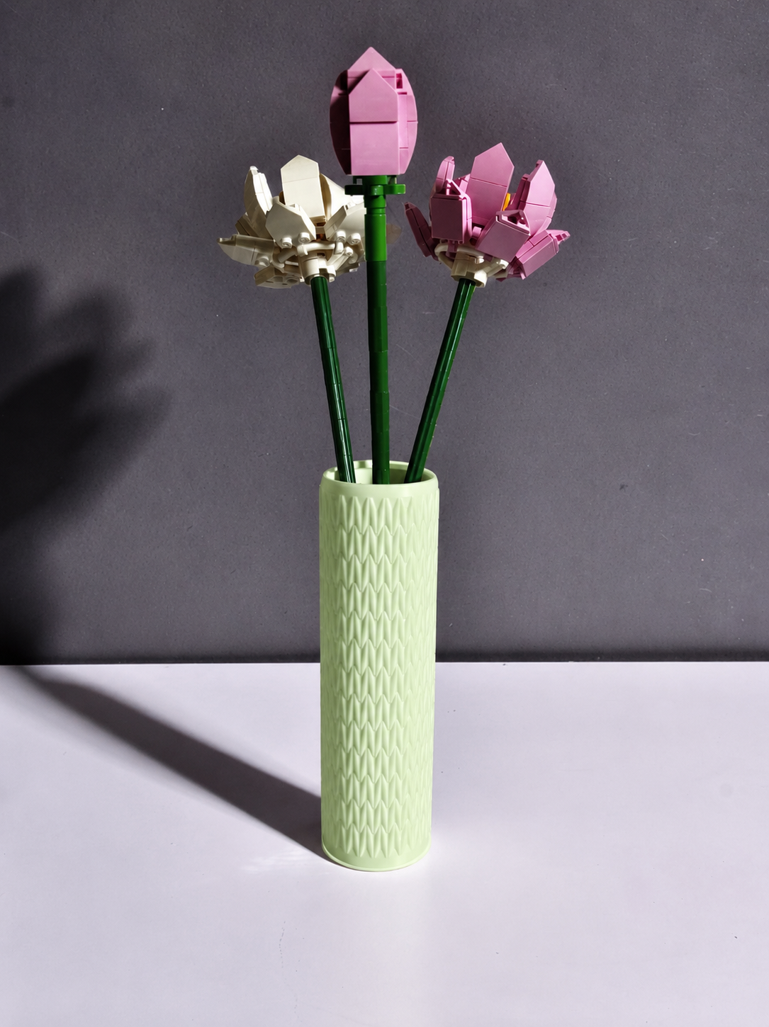 Vase for LEGO Lotus Flowers 40647 | Modern Knitted Vase | 17cm Tall