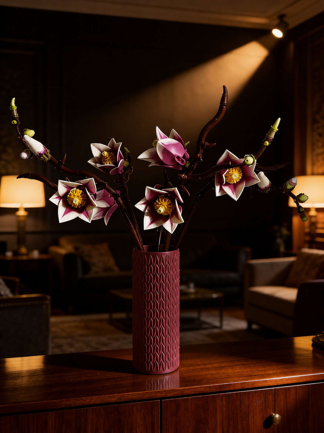Vase for LEGO Magnolia Branches 11510 | Modern Knitted Vase | 18cm Tall