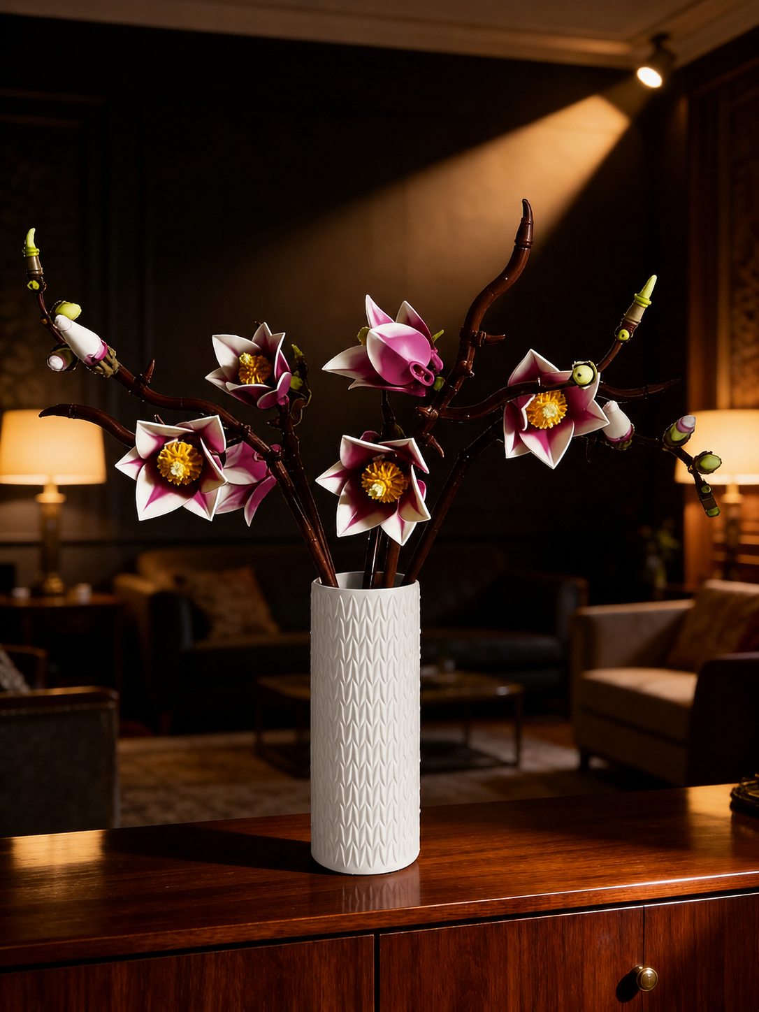 Vase for LEGO Magnolia Branches 11510 | Modern Knitted Vase | 18cm Tall
