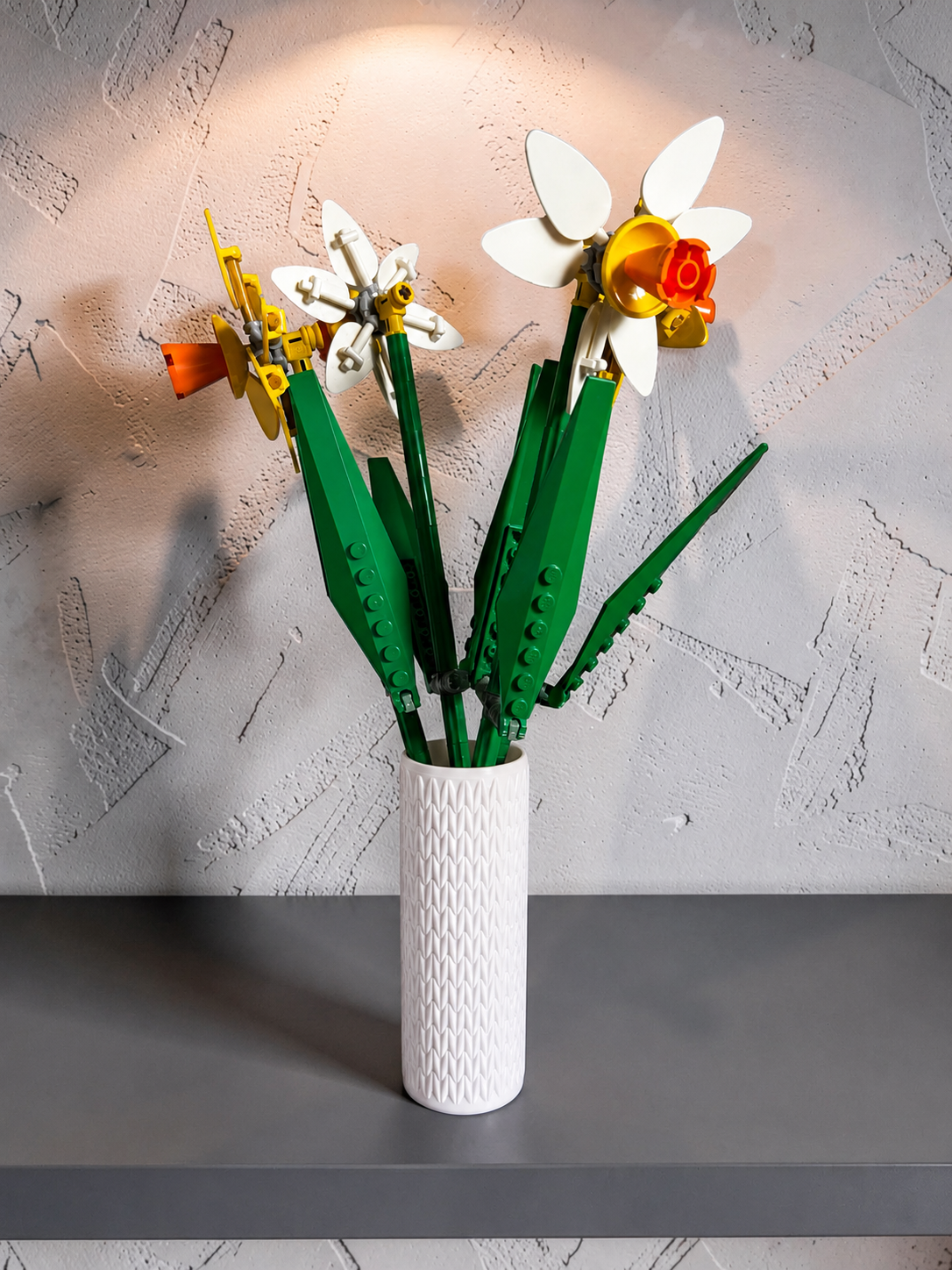 Vase for LEGO Icons Daffodils 40646 | Modern Knitted Vase | 11cm Tall