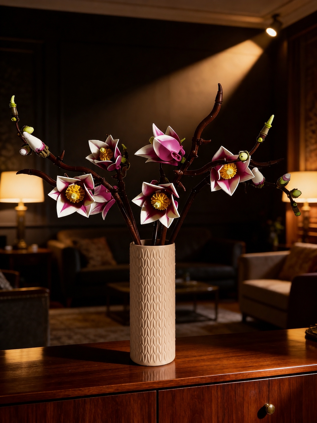 Vase for LEGO Magnolia Branches 11510 | Modern Knitted Vase | 18cm Tall