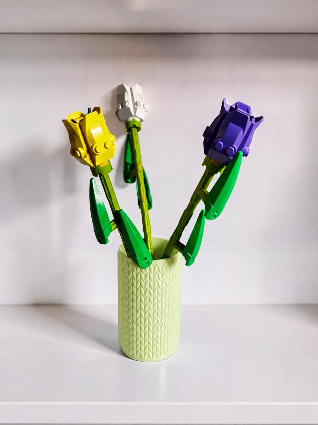 Vase for LEGO Botanicals Tulips 40461 | Modern Knitted Vase | 10cm Tall