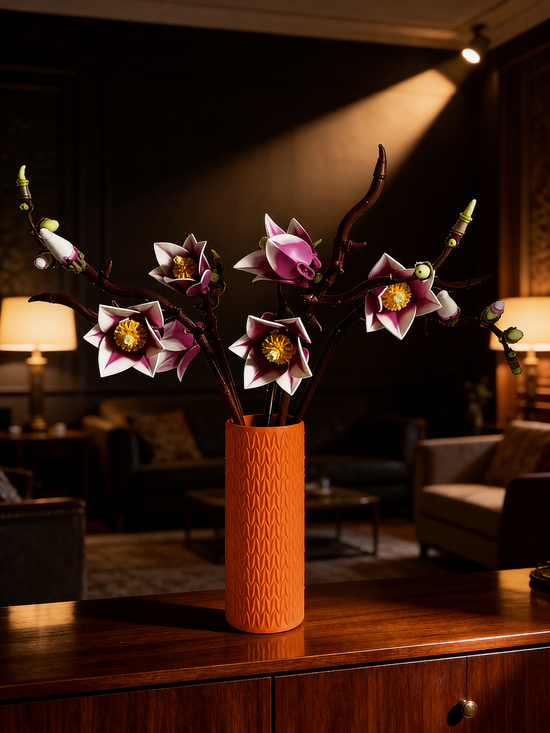 Vase for LEGO Magnolia Branches 11510 | Modern Knitted Vase | 18cm Tall