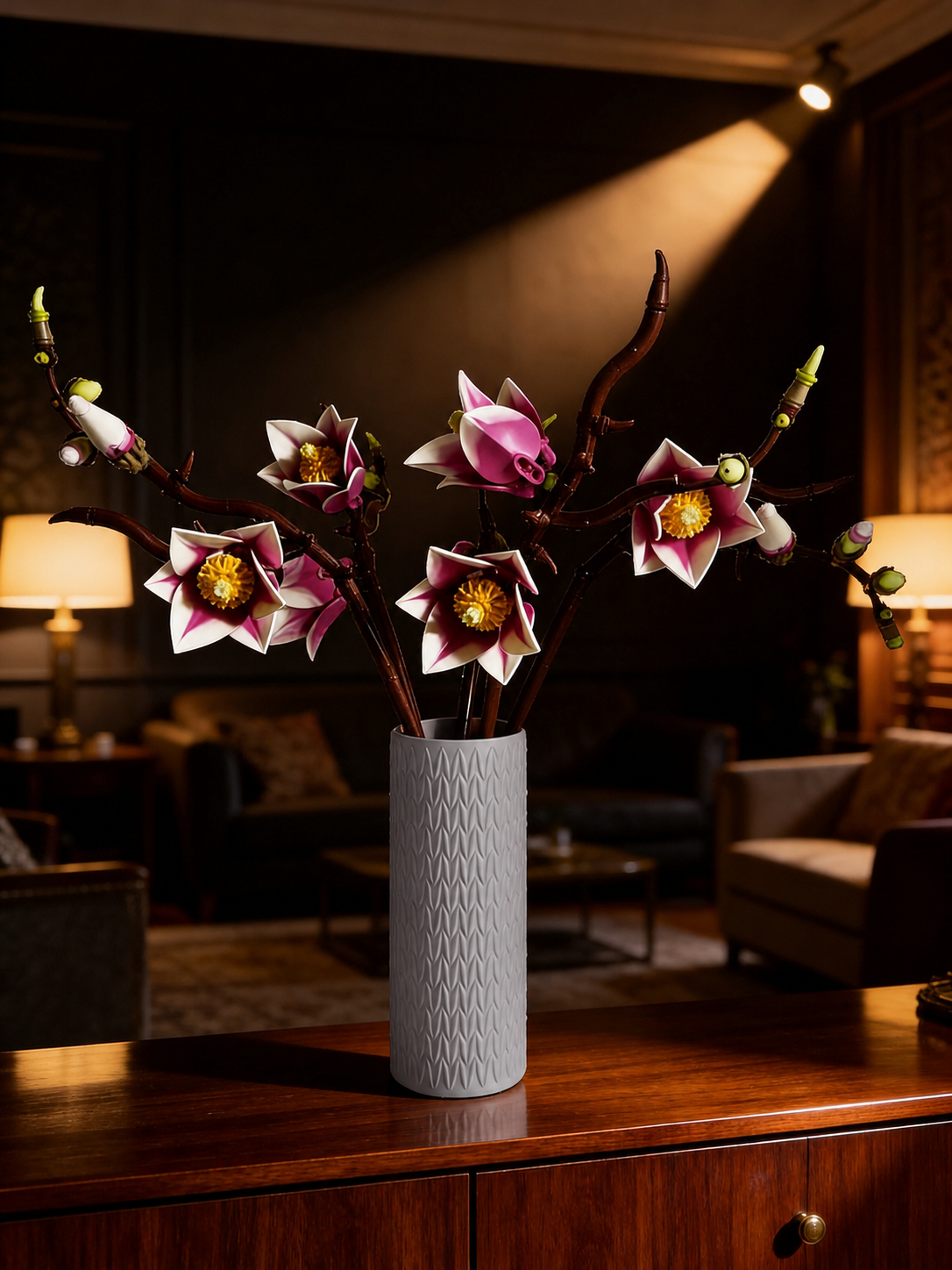 Vase for LEGO Magnolia Branches 11510 | Modern Knitted Vase | 18cm Tall
