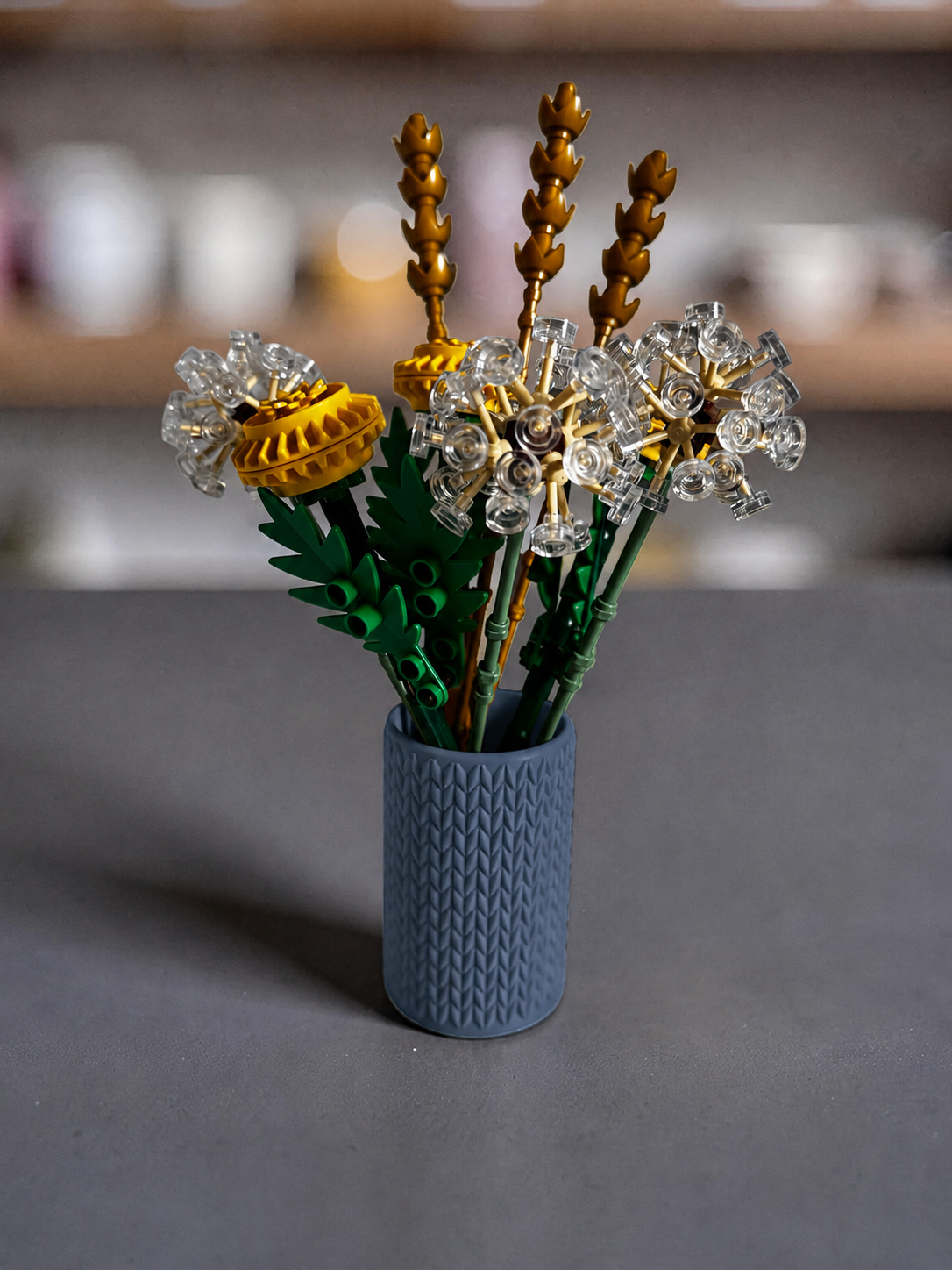 Vase for LEGO Botanicals Field Flowers 30701 | Modern Knitted Vase | 8cm Tall