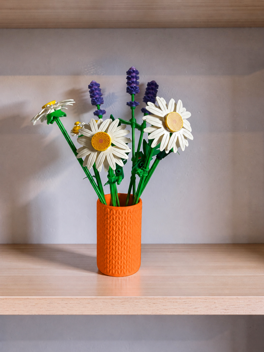 Vase for LEGO Botanicals Daisies 11508 | Modern Knitted Vase | 8cm Tall