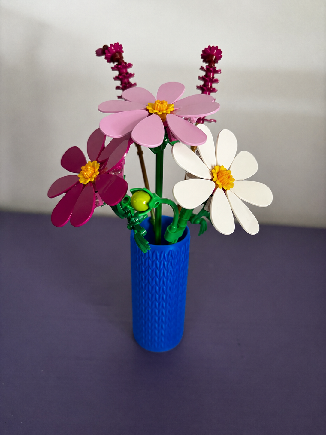 Vase for LEGO Botanicals Cosmos Flowers 11514 | Modern Knitted Vase | 11cm  Tall