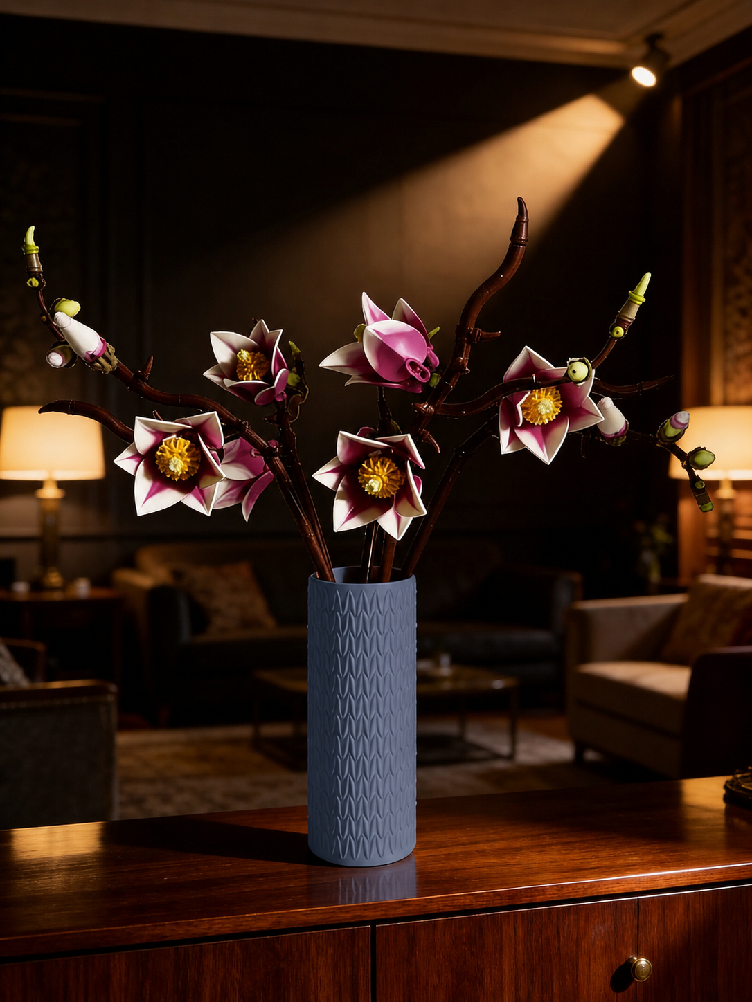 Vase for LEGO Magnolia Branches 11510 | Modern Knitted Vase | 18cm Tall