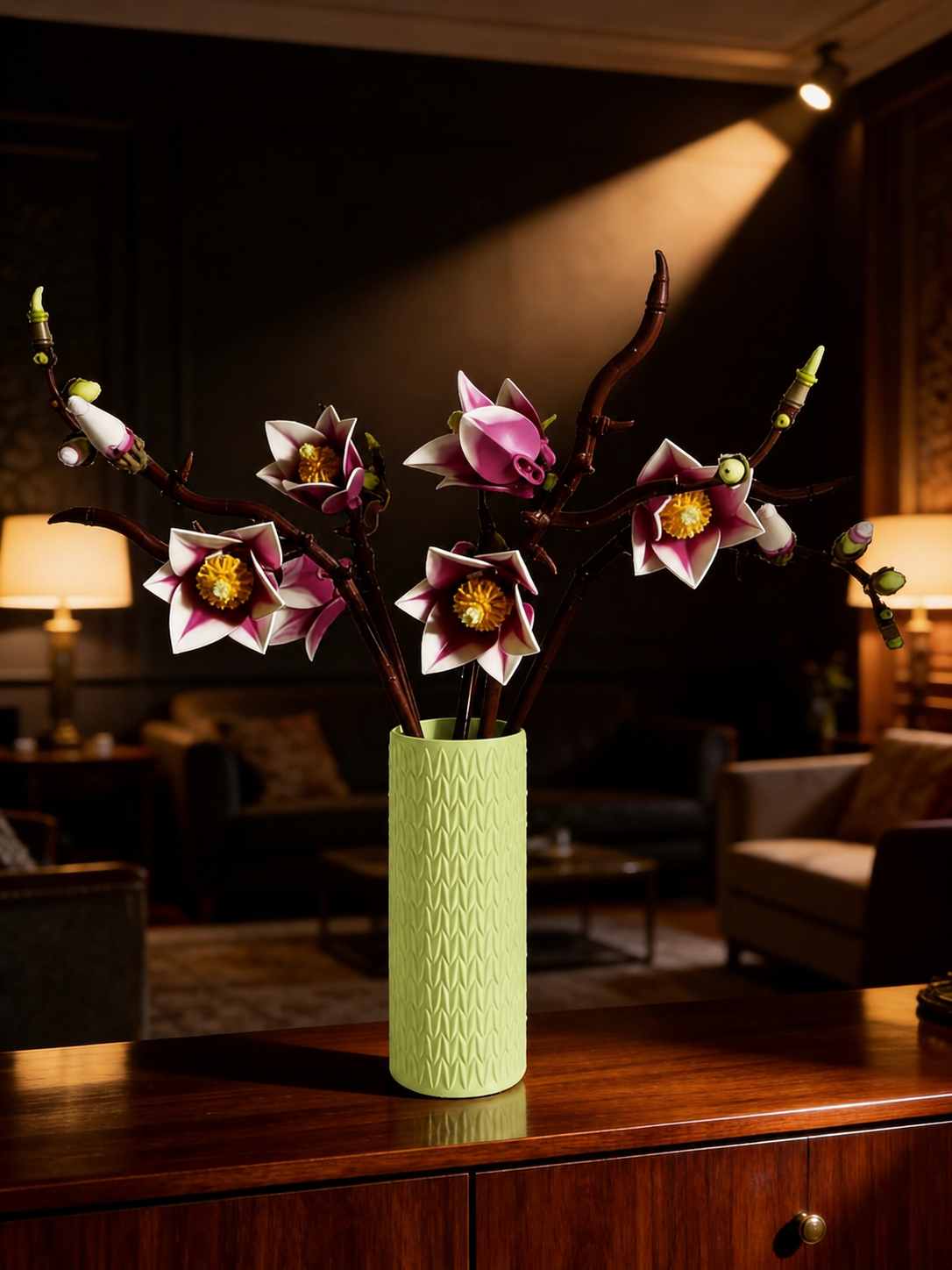 Vase for LEGO Magnolia Branches 11510 | Modern Knitted Vase | 18cm Tall
