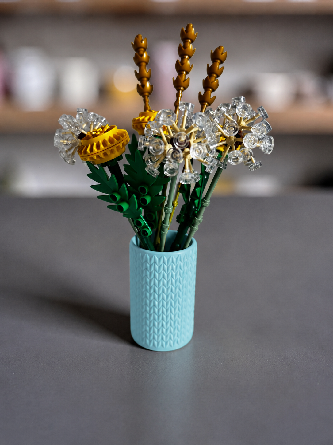 Vase for LEGO Botanicals Field Flowers 30701 | Modern Knitted Vase | 8cm Tall