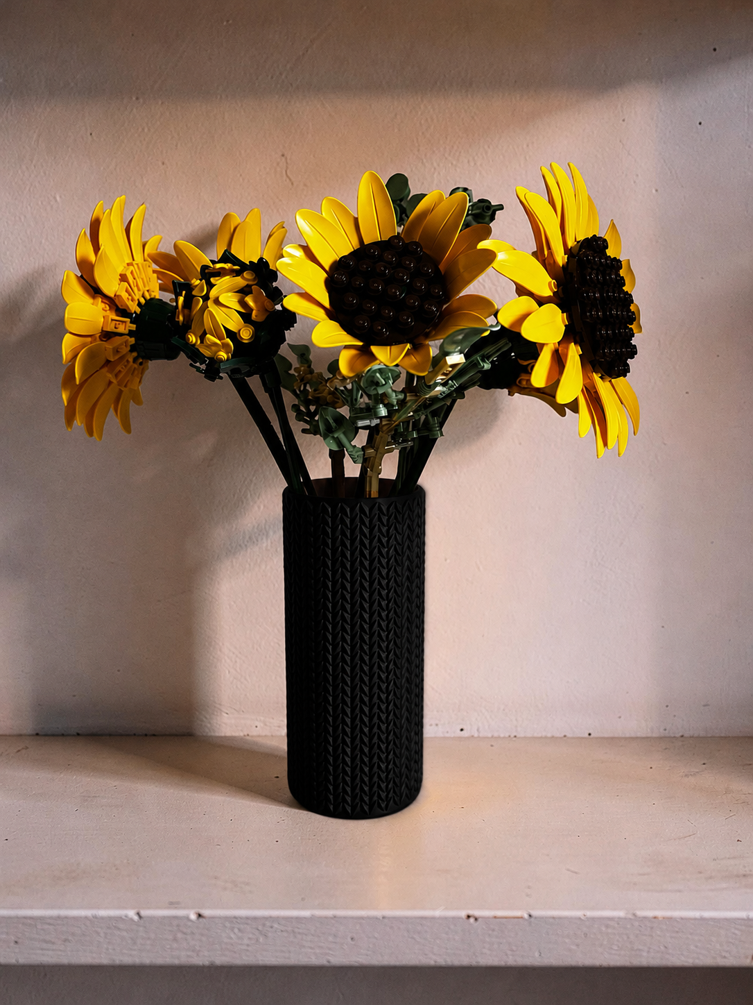 Vase for LEGO Sunflowers Bouquet 11502 | Modern Knitted Vase | 18cm Tall