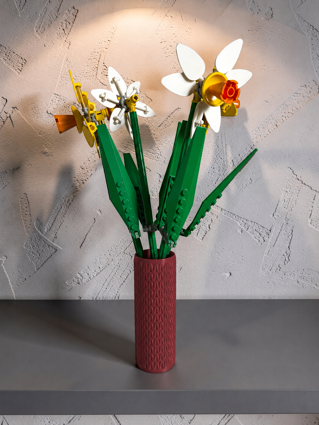 Vase for LEGO Icons Daffodils 40646 | Modern Knitted Vase | 11cm Tall