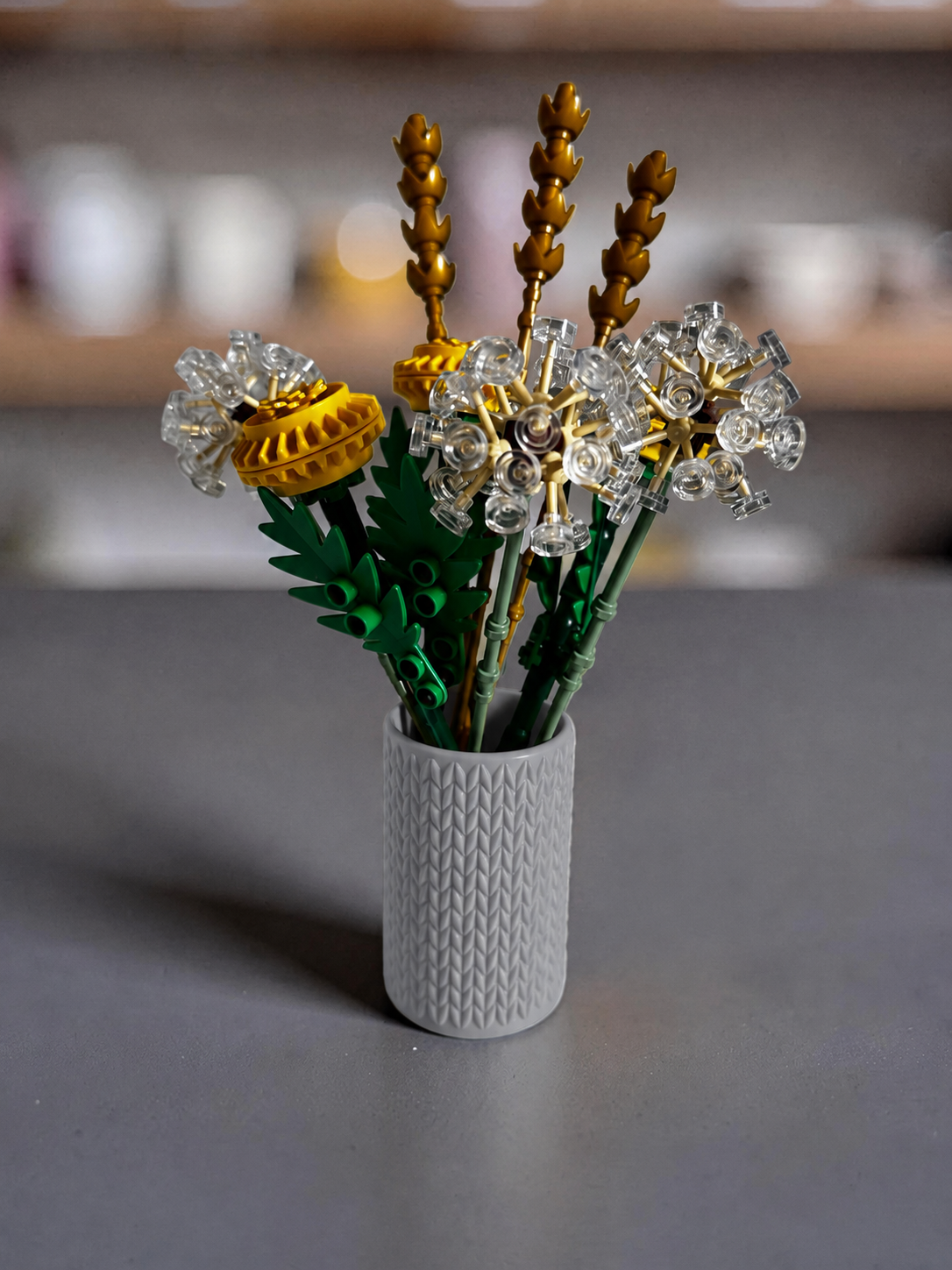 Vase for LEGO Botanicals Field Flowers 30701 | Modern Knitted Vase | 8cm Tall