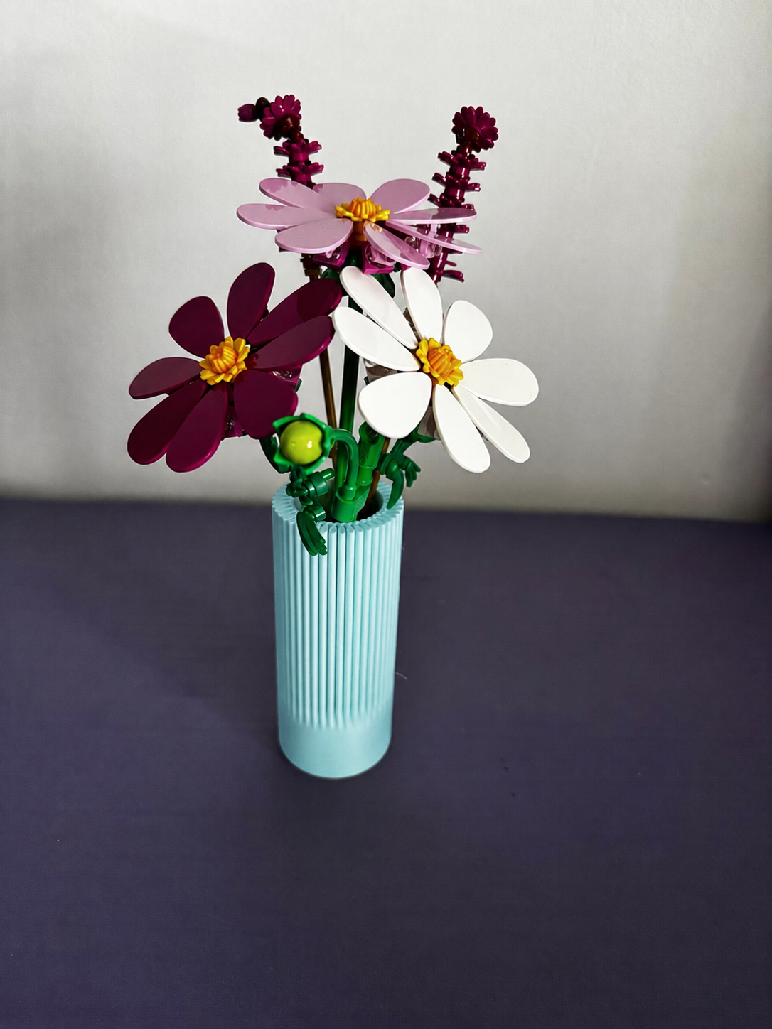 Vase for LEGO Cosmos Flowers 11514 | Modern Ribbed Vase | 11cm Tall