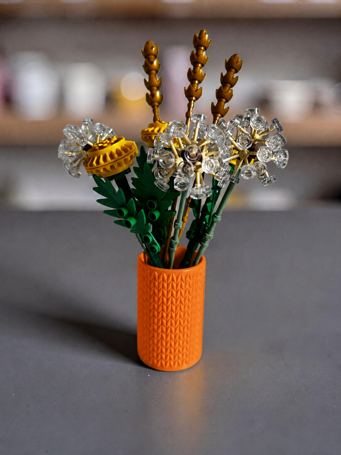 Vase for LEGO Botanicals Field Flowers 30701 | Modern Knitted Vase | 8cm Tall