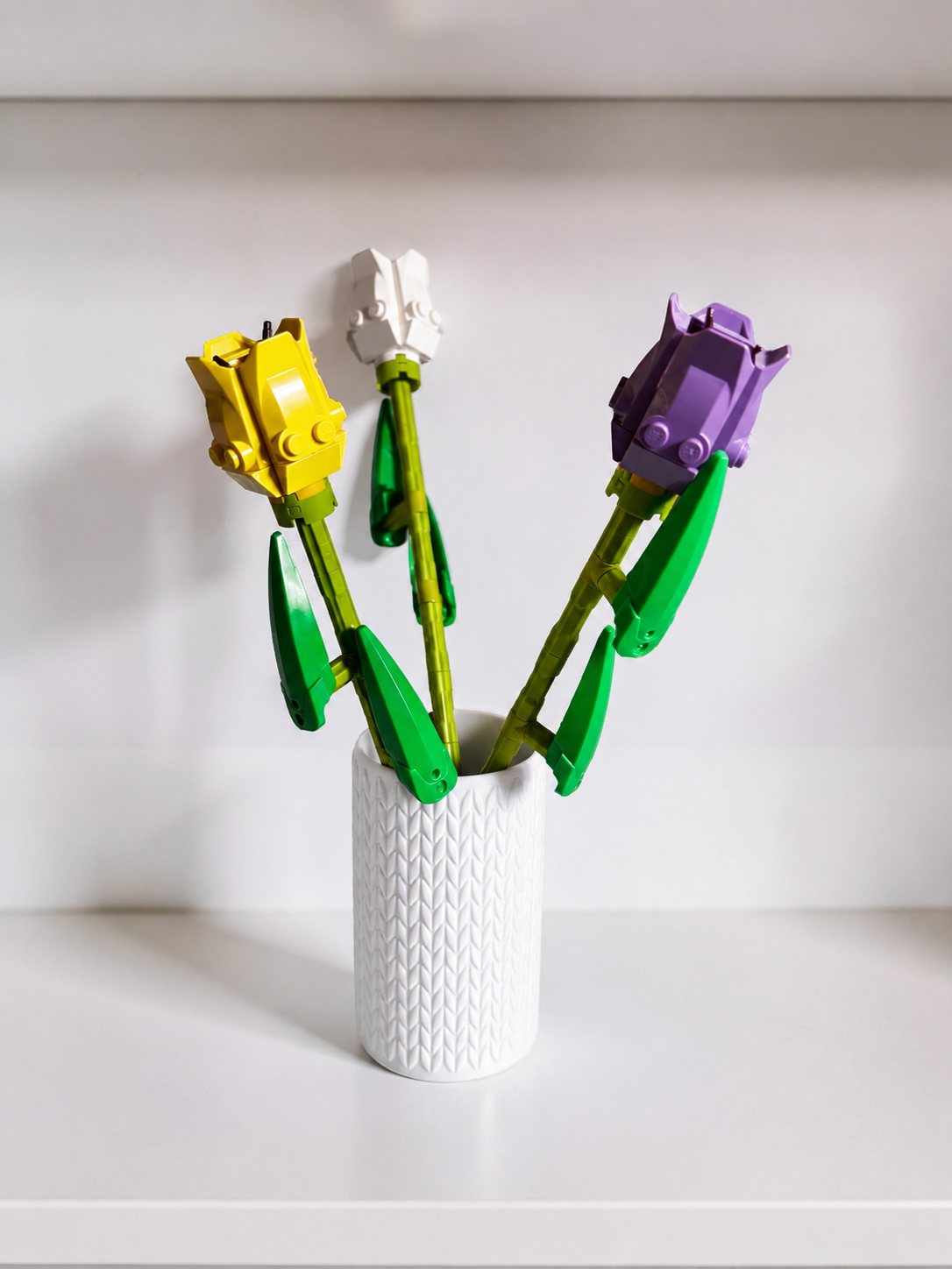 Vase for LEGO Botanicals Tulips 40461 | Modern Knitted Vase | 10cm Tall