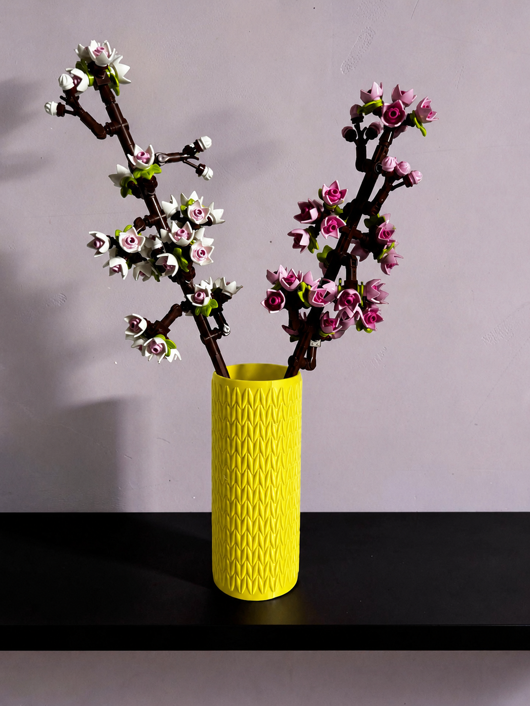 Vase for LEGO Cherry Blossoms 40725 | Modern Knitted Vase | 14.5cm Tall