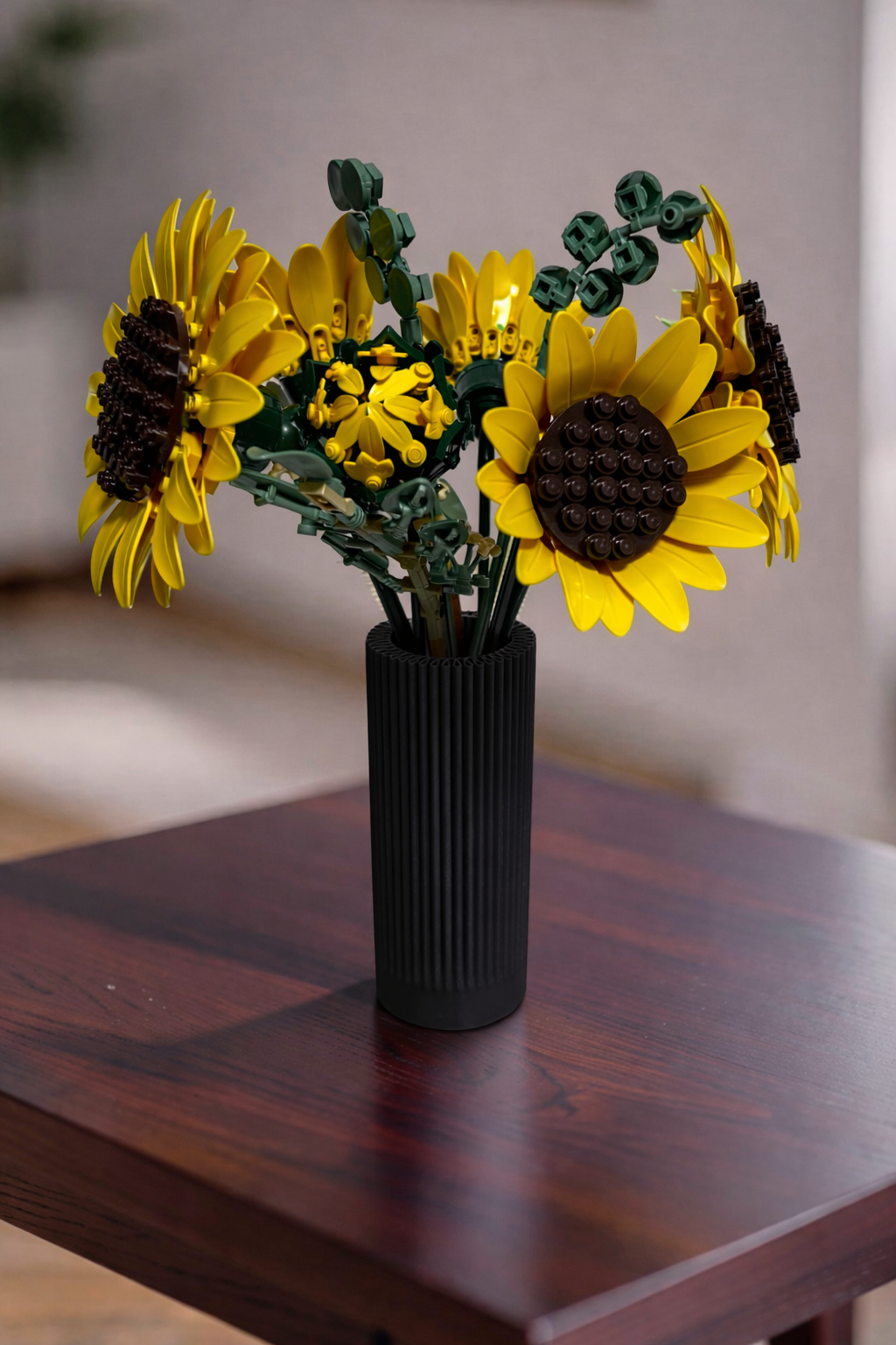 Vase for LEGO Sunflowers Bouquet 11502 | Modern Ribbed Vase | 18cm Tall