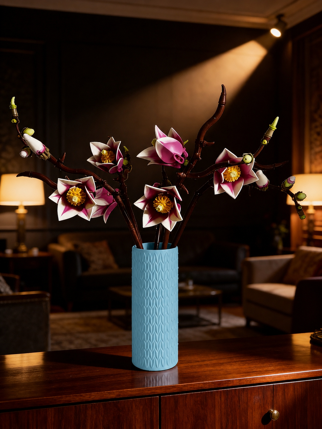 Vase for LEGO Magnolia Branches 11510 | Modern Knitted Vase | 18cm Tall