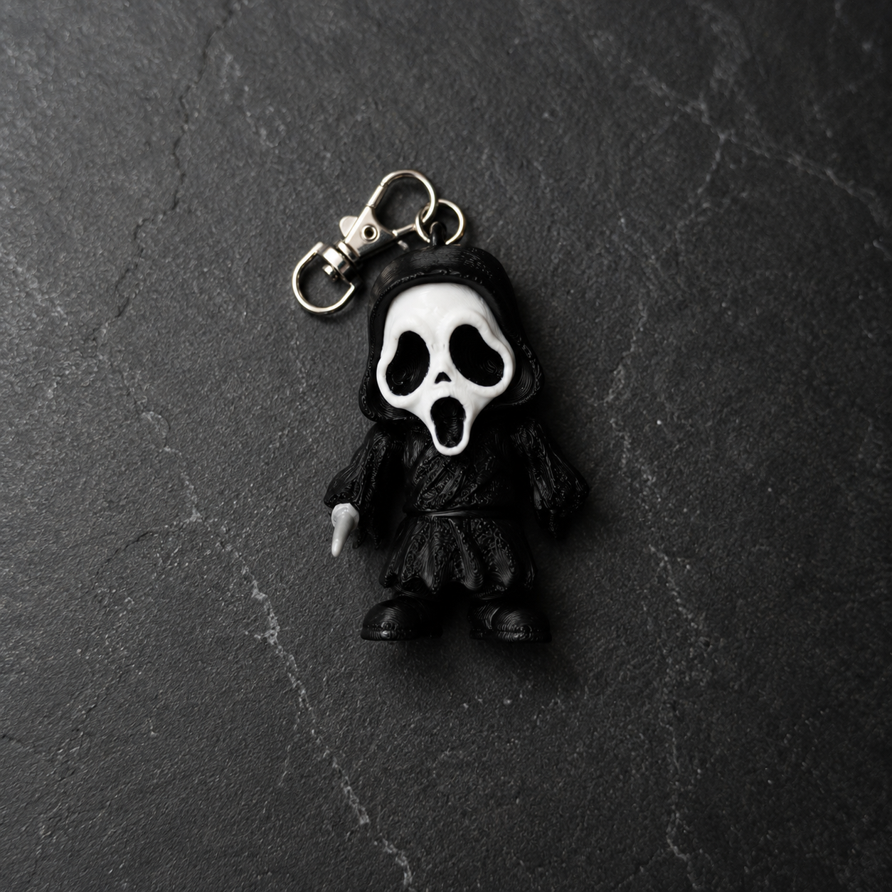 Ghost Face Keyring PLA Horror Movie Inspired Keychain 7cm Figure