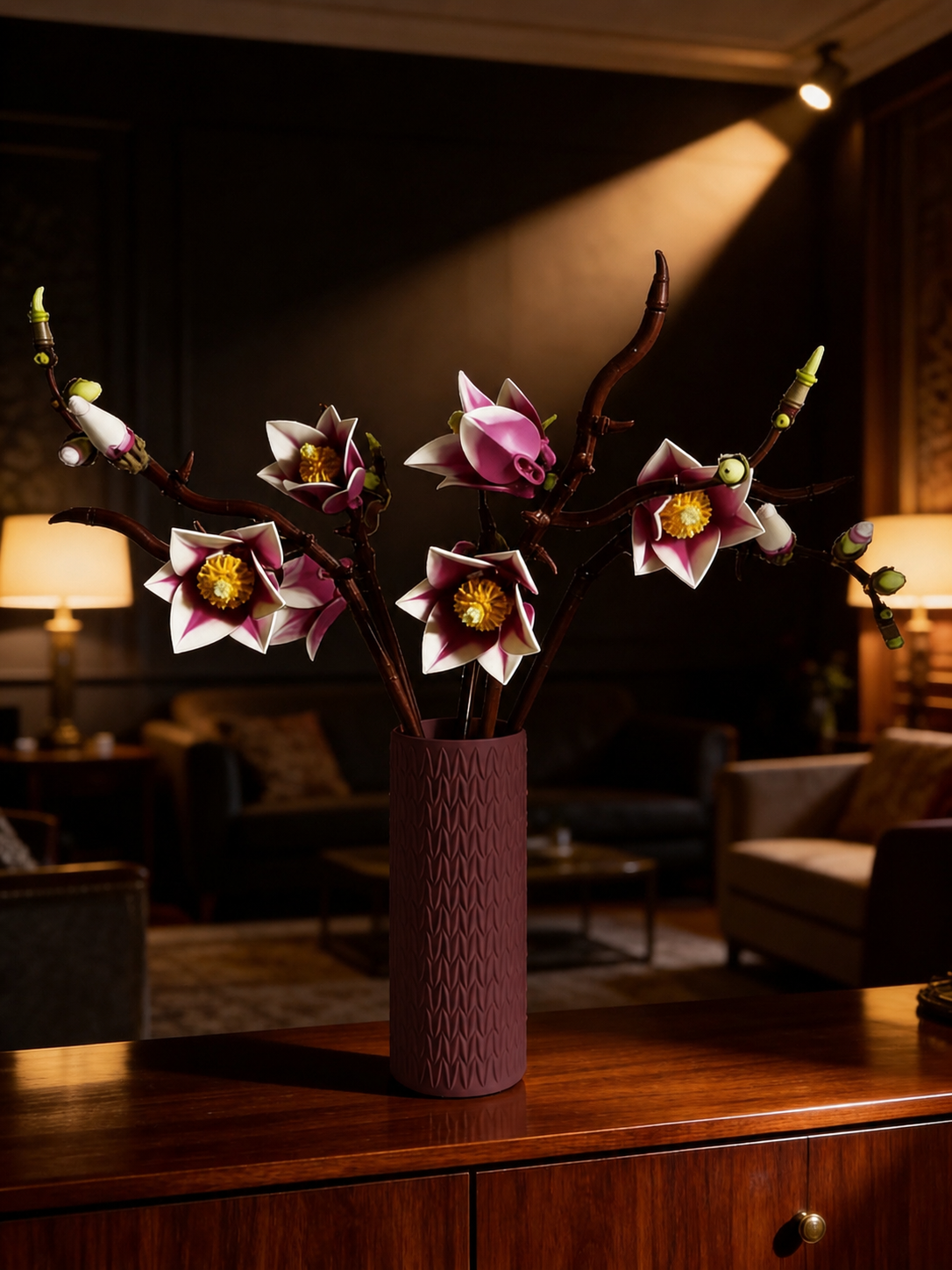 Vase for LEGO Magnolia Branches 11510 | Modern Knitted Vase | 18cm Tall