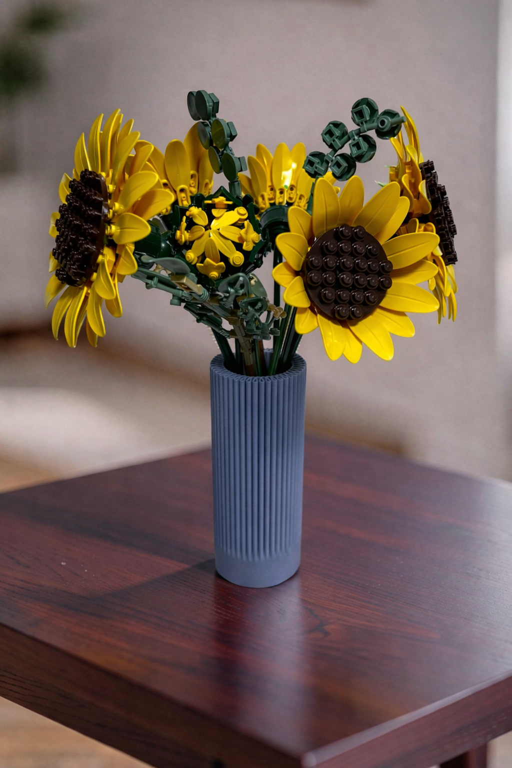 Vase for LEGO Sunflowers Bouquet 11502 | Modern Ribbed Vase | 18cm Tall