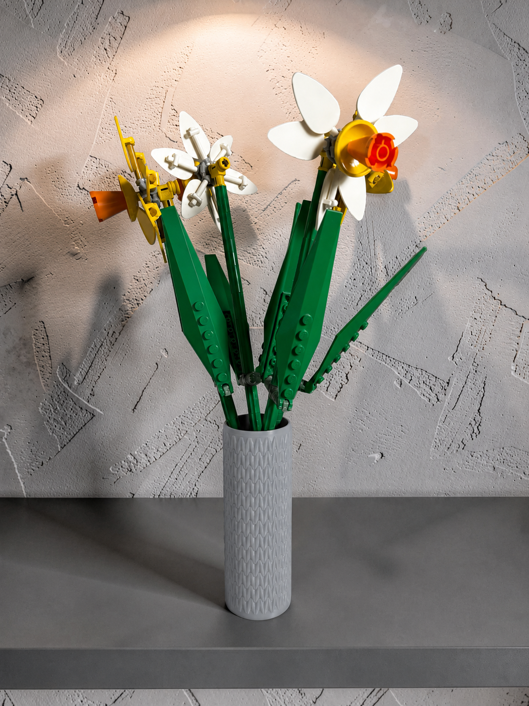 Vase for LEGO Icons Daffodils 40646 | Modern Knitted Vase | 11cm Tall