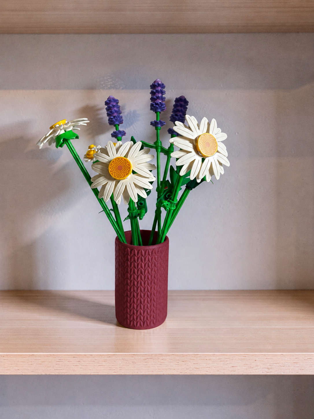 Vase for LEGO Botanicals Daisies 11508 | Modern Knitted Vase | 8cm Tall