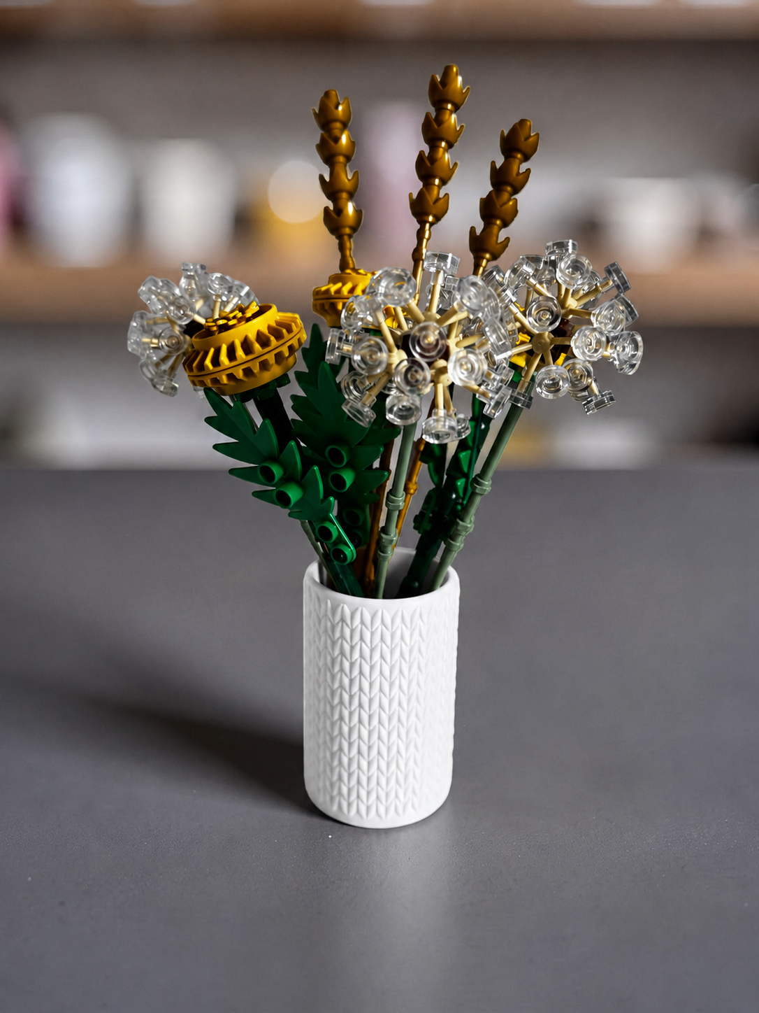 Vase for LEGO Botanicals Field Flowers 30701 | Modern Knitted Vase | 8cm Tall