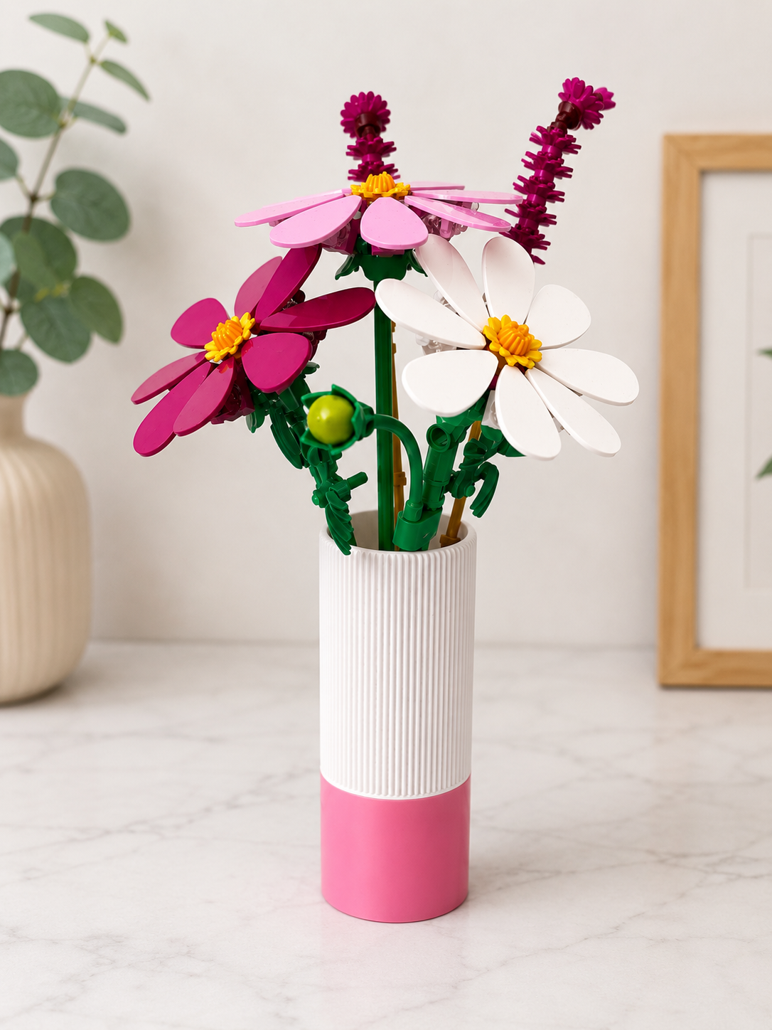 Vase for LEGO Cosmos Flowers  11514– 11cm Vase – Custom Colour Base