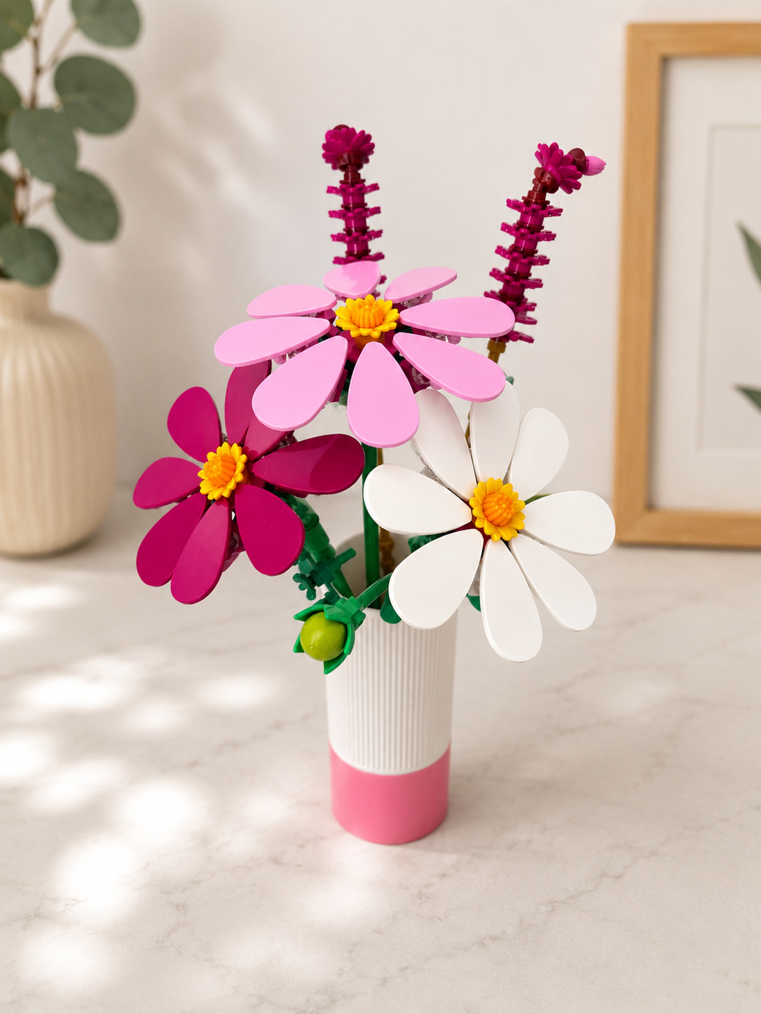 Vase for LEGO Cosmos Flowers  11514– 11cm Vase – Custom Colour Base