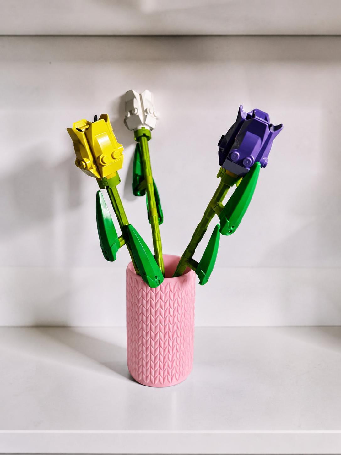 Vase for LEGO Botanicals Tulips 40461 | Modern Knitted Vase | 10cm Tall