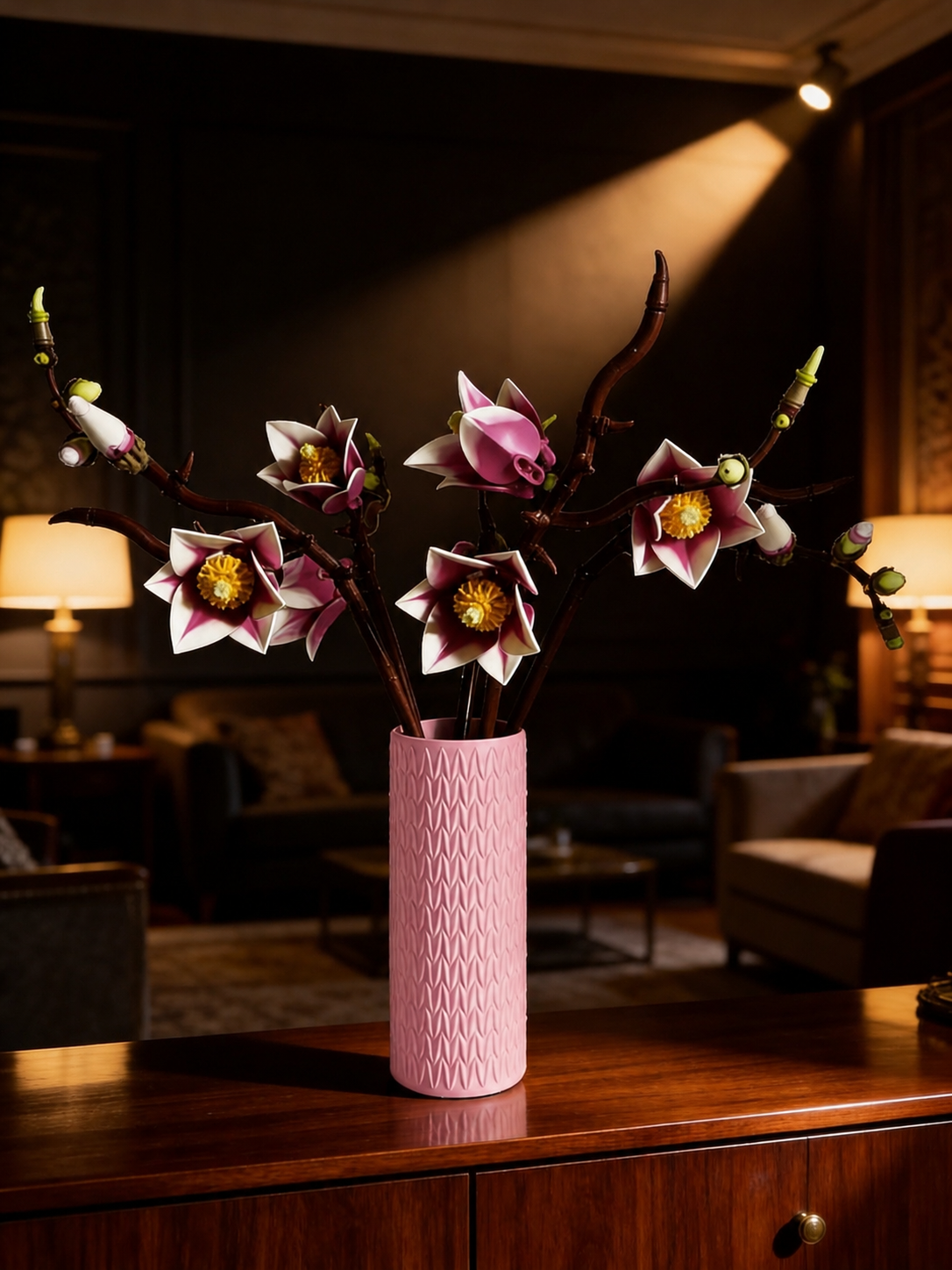 Vase for LEGO Magnolia Branches 11510 | Modern Knitted Vase | 18cm Tall