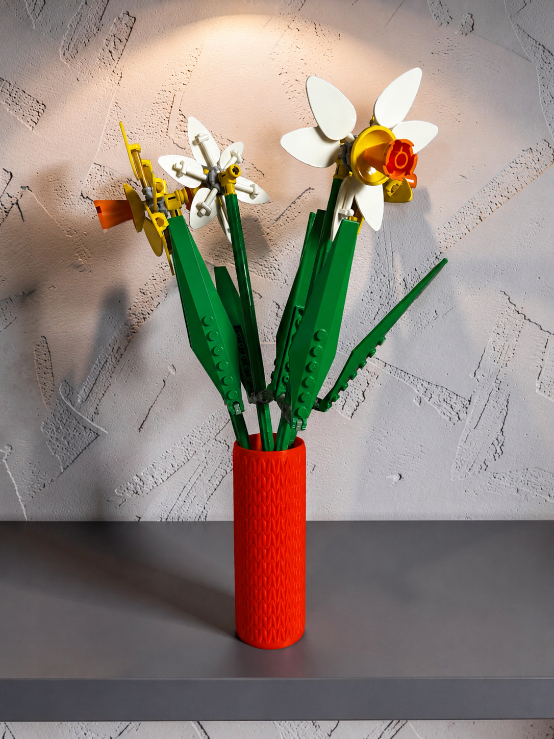 Vase for LEGO Icons Daffodils 40646 | Modern Knitted Vase | 11cm Tall