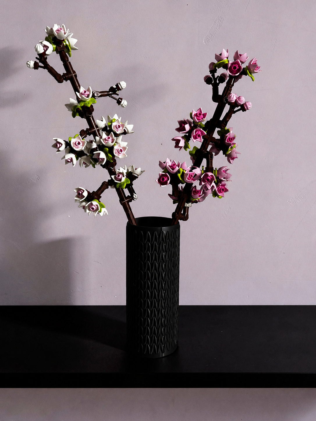 Vase for LEGO Cherry Blossoms 40725 | Modern Knitted Vase | 14.5cm Tall