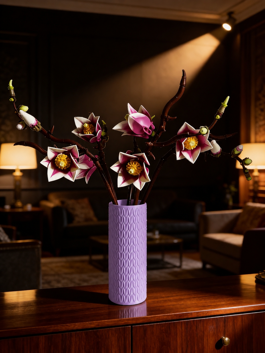 Vase for LEGO Magnolia Branches 11510 | Modern Knitted Vase | 18cm Tall
