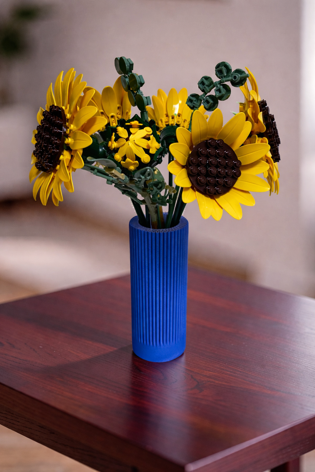 Vase for LEGO Sunflowers Bouquet 11502 | Modern Ribbed Vase | 18cm Tall