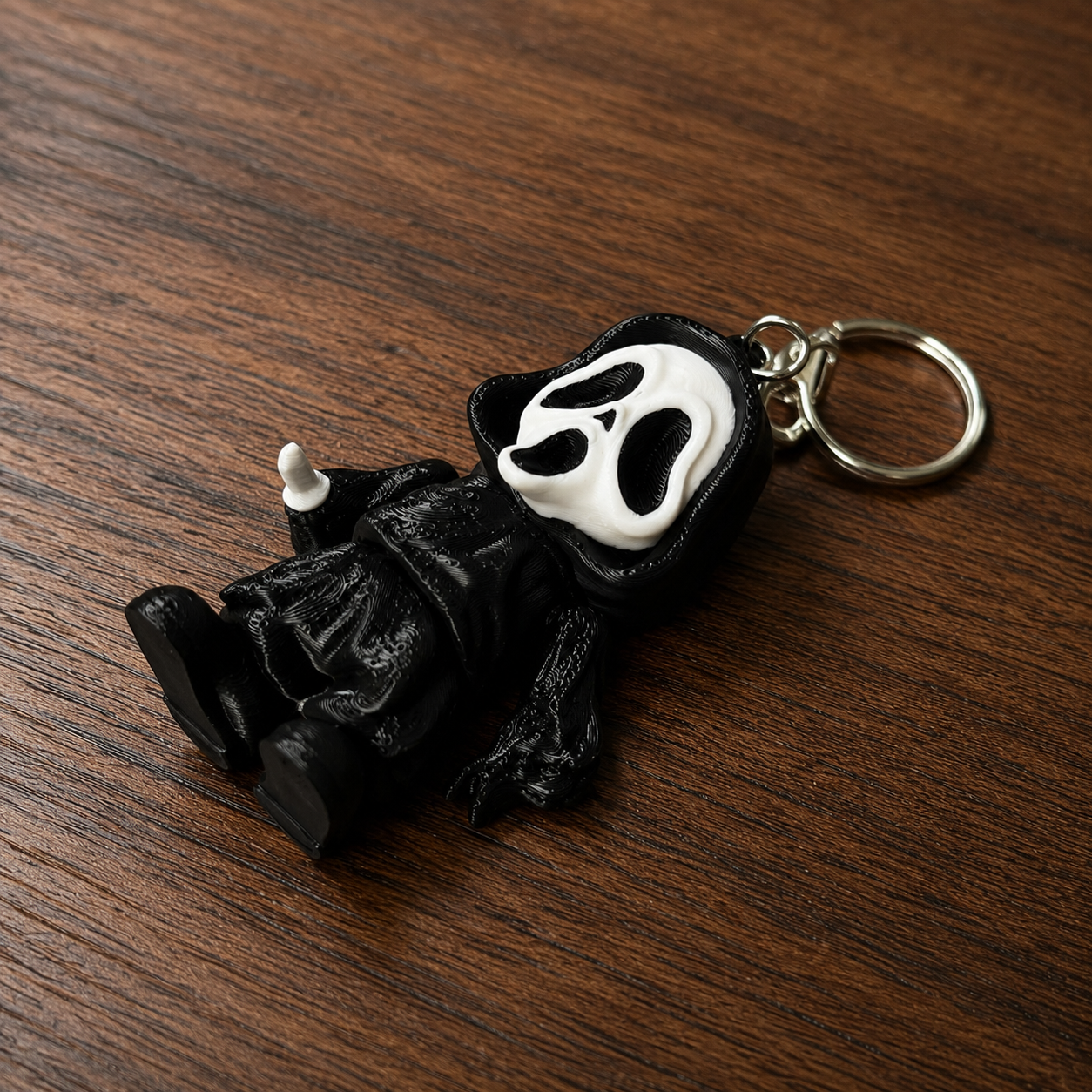 Ghost Face Keyring PLA Horror Movie Inspired Keychain 7cm Figure