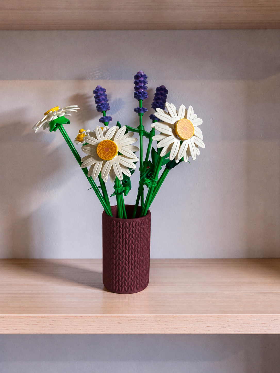 Vase for LEGO Botanicals Daisies 11508 | Modern Knitted Vase | 8cm Tall