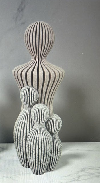 3D Printed Family Statue - Parent and Three Children