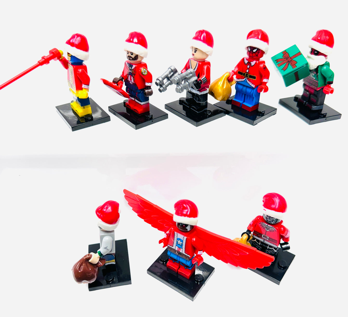 Custom Christmas Super Hero Set Of 8 Minifigures