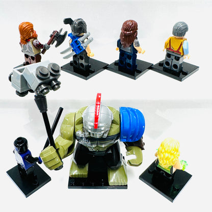 Custom Super Hero Thor Ragnarok Set Of 6 Minifigures & 1 Large Figure