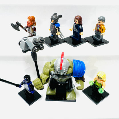 Custom Super Hero Thor Ragnarok Set Of 6 Minifigures & 1 Large Figure