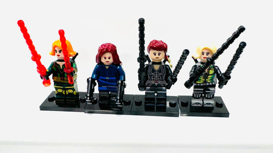 Custom Super Hero Black Widow Set Of 4 Minifigures