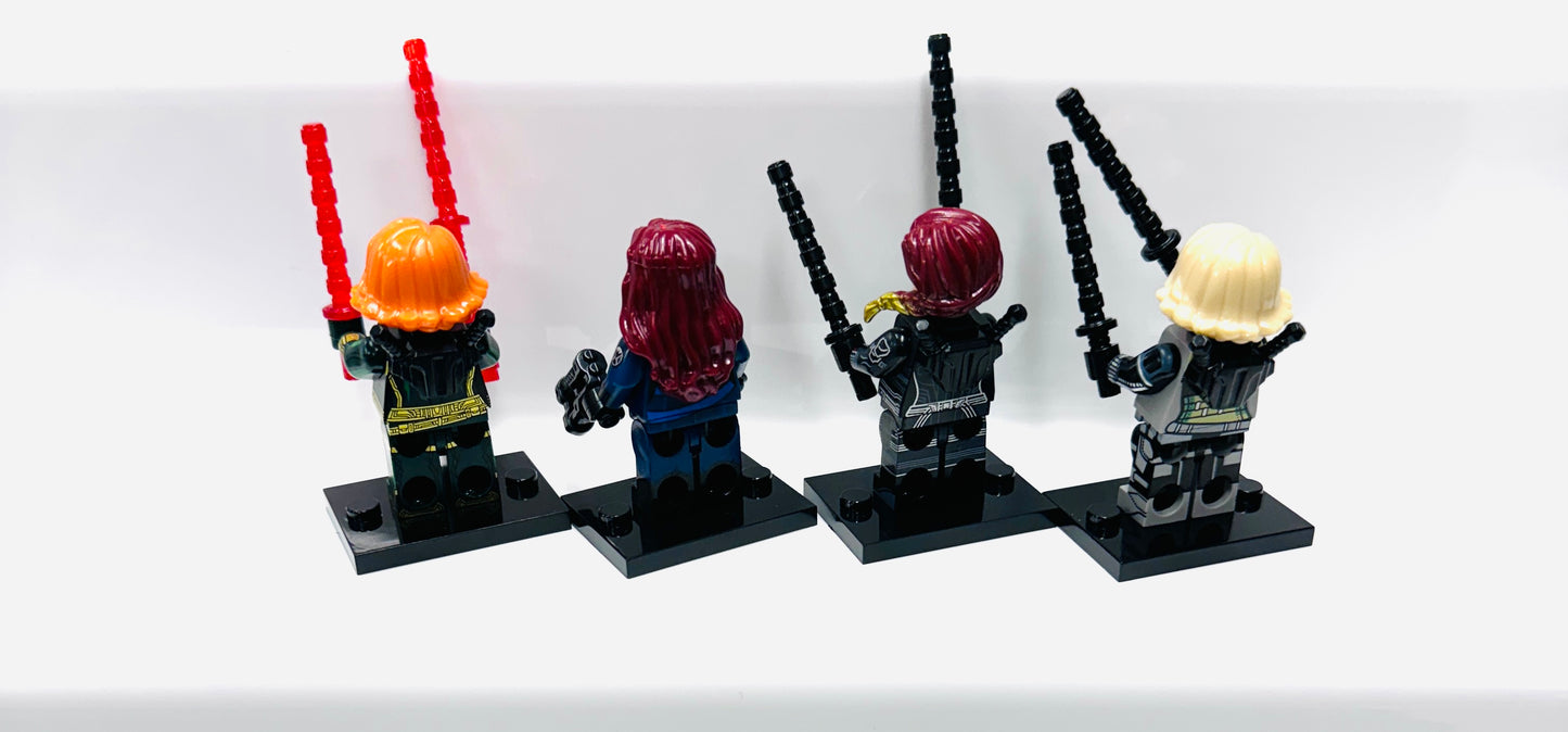 Custom Super Hero Black Widow Set Of 4 Minifigures