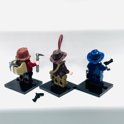 Custom Indiana Jones Minifigure set of 3 Figures