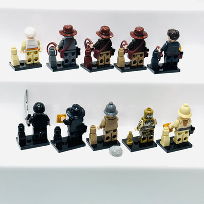 Custom Indiana Jones Minifigure set of 10 Figures & 10 mini figures