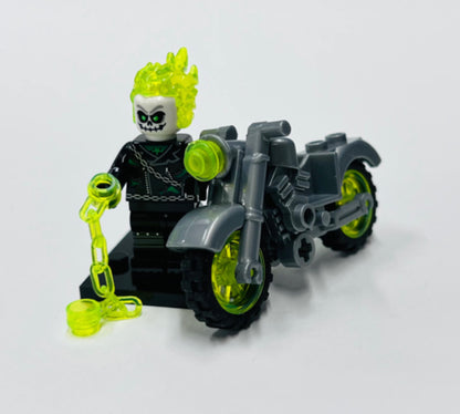 Custom Ghostrider On A Bike Minifigure